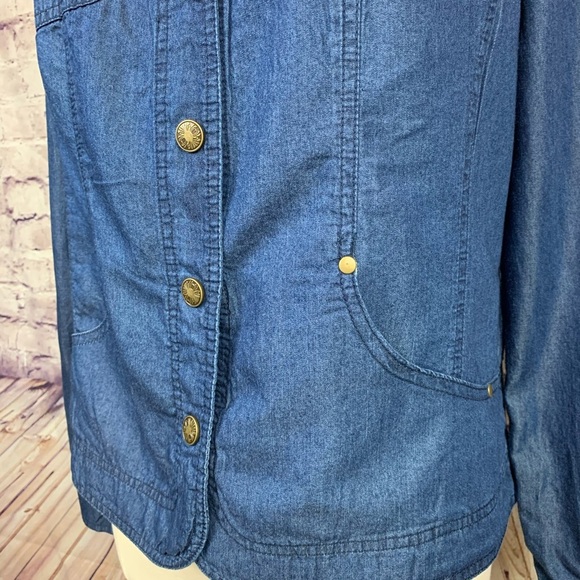 Dress Barn Womens Blue Snap Front Denim Jacket - Picture 8 of 12